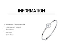 Load image into Gallery viewer, 925 Silver Bangle Clover leaf Pave with AAA-Zircon Made with "Crossfor Component"-Dancing Stones