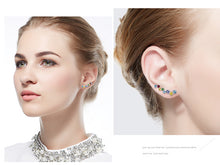 Load image into Gallery viewer, 925 Sterling Silver Multi colors Earrings Made with Crystal From Swarovski(R)