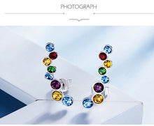 Load image into Gallery viewer, 925 Sterling Silver Multi colors Earrings Made with Crystal From Swarovski(R)