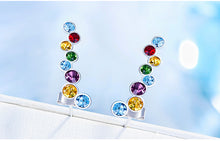 Load image into Gallery viewer, 925 Sterling Silver Multi colors Earrings Made with Crystal From Swarovski(R)