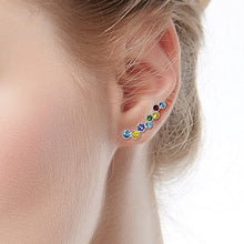 Load image into Gallery viewer, 925 Sterling Silver Multi colors Earrings Made with Crystal From Swarovski(R)