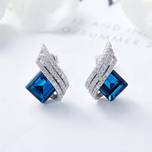 Charger l'image dans la galerie, 925 Sterling Silver Earrings Made with Crystal From Swarovski(R) Sapphire