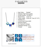 Load image into Gallery viewer, 925 Sterling Silver Pendant Made with Crystal From Swarovski(R) -Sapphire