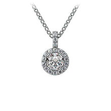Charger l'image dans la galerie, Halo White Gold Diamond Solitaire Pendant 14K Gold