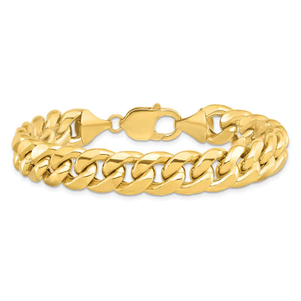 10K Yellow Gold Solid Miami Cuban Bracelet 11.0mm