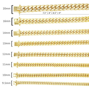 10K Yellow Gold Solid Miami Cuban Bracelet 11.0mm