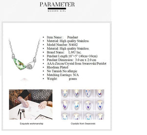 Stainless Steel Heart Pendant Made with Crystal from SWAROVSKI®-Peridot