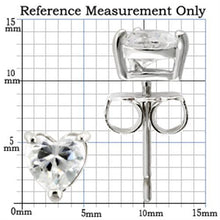 Load image into Gallery viewer, Silver Studs 925 Sterling Earrings Rhodium Women AAA Grade CZ Clear Heart (6mm)
