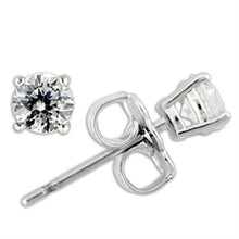 Load image into Gallery viewer, Silver Studs 925 Sterling Earrings Rhodium Women AAA Grade CZ Clear (5mm)
