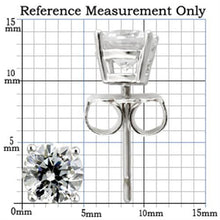 Load image into Gallery viewer, Studs Brass Studs Earrings Rhodium Women AAA Grade CZ Clear (5mm)
