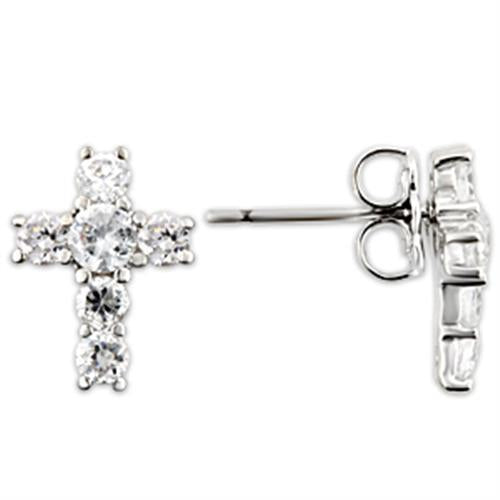 Silver Studs 925 Studs Earrings (3.5 mm) Rhodium Women AAA Grade CZ Clear