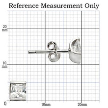 Load image into Gallery viewer, Silver Studs 925 Sterling Earrings Rhodium Women AAA Grade CZ Clear Square (5mm)
