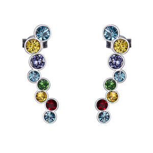 925 Sterling Silver Multi colors Earrings Made with Crystal From Swarovski(R)