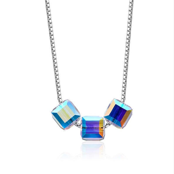 925 Sterling Silver Pendant Made with Crystal From Swarovski(R) -Sapphire