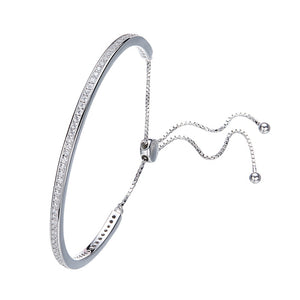 925 Silver Bangle Pave with AAA-Zircon Made with Crystals From SWAROVSKI(R)