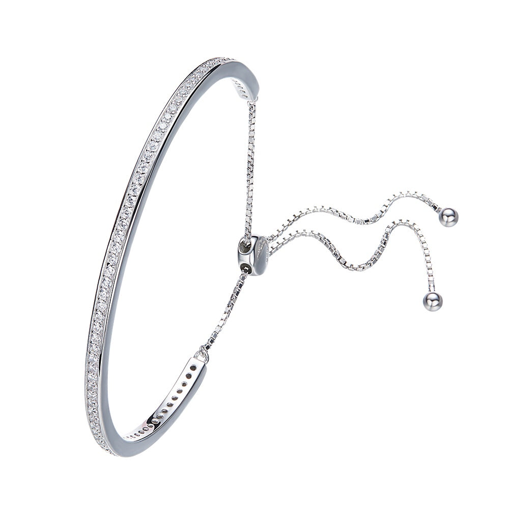 925 Silver Bangle Pave with AAA-Zircon Made with Crystals From SWAROVSKI(R)