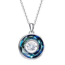 Load image into Gallery viewer, 925 Sterling Silver Circle Pendant Made with Crystal From Swarovski(R) Sapphire
