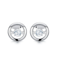 Load image into Gallery viewer, 925 Sterling Silver Circle Earrings Made with Crystal From Swarovski(R)-AAA-Zircon
