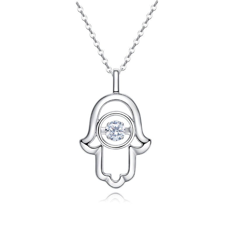 925 Sterling Silver Hand Pendant Made with Crystal From Swarovski(R)-AAA-Zircon