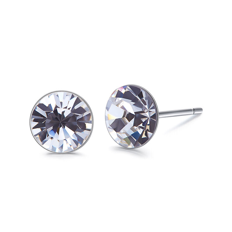 Silver Studs 6 mm Made with Crystals From SWAROVSKI(R) Crystal