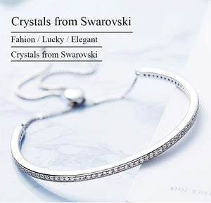 925 Silver Bangle Pave with AAA-Zircon Made with Crystals From SWAROVSKI(R)
