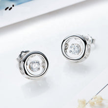 Load image into Gallery viewer, 925 Sterling Silver Circle Earrings Made with Crystal From Swarovski(R)-AAA-Zircon
