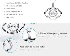 925 Sterling Silver Evil eye Pendant Made with AAA-Zircon