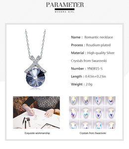 925 Sterling Silver Pendant Made with Crystal From Swarovski(R) Sapphire