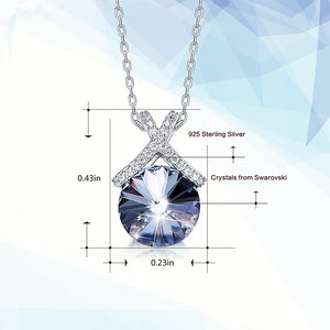 925 Sterling Silver Pendant Made with Crystal From Swarovski(R) Sapphire