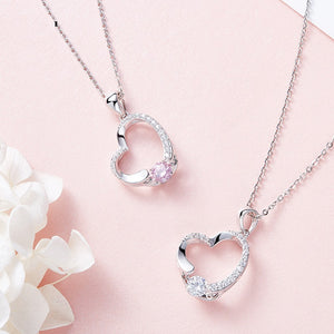 925 Sterling Silver Heart Pendant Made with AAA-Zircon