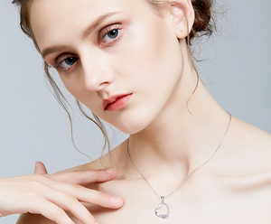 925 Sterling Silver Heart Pendant Made with AAA-Zircon