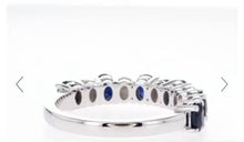 Load and play video in Gallery viewer, SIX SAPPHIRE AND PAVÉ DIAMOND RING (1.34ctw) 14K Gold

