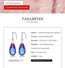 Load image into Gallery viewer, Silver 925  Drop Earrings Made with Blue Topaz Crystals From SWAROVSKI(R)
