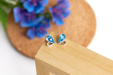 Load image into Gallery viewer, Stainless Steel Heart Earrings Made with Crystal from SWAROVSKI®-London Blue
