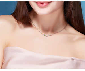 925 Sterling Silver Multi colors Pendant Made with Crystal From Swarovski(R)