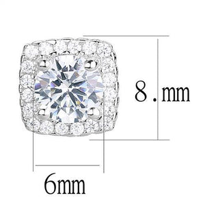 Silver Earrings Rhodium Women AAA Grade CZ Clear