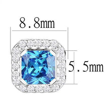 Load image into Gallery viewer, Silver Earrings Rhodium Women AAA Grade CZ Clear-Aquamarine
