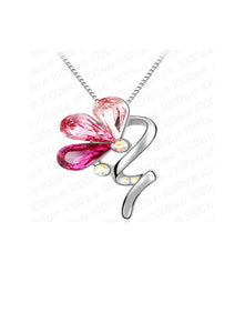 Stainless Steel Pendant Flower Made with Crystal from SWAROVSKI®-Rose