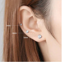 Load image into Gallery viewer, Studs Brass Studs Earrings Rhodium Women AAA Grade CZ Clear (5mm)
