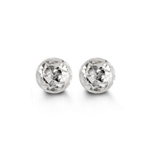 Charger l&#39;image dans la galerie, 10K WHITE GOLD CLASSIC BALL STUD Diamond Cut EARRINGS, ALL SIZES
