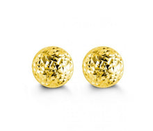 Charger l&#39;image dans la galerie, 10K YELLOW GOLD CLASSIC BALL STUD Diamond Cut EARRINGS, ALL SIZES
