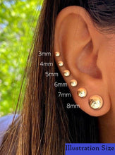 Charger l&#39;image dans la galerie, 10K ROSE GOLD CLASSIC BALL STUD Diamond Cut EARRINGS, ALL SIZES

