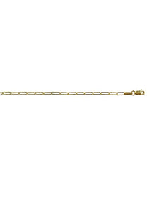 10k Yellow Gold Solid Paper Clip Bracelet 3.0 mm