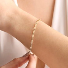 Load image into Gallery viewer, 10k Yellow Gold Solid Paper Clip Bracelet 3.0 mm
