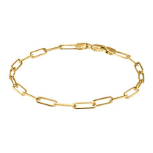 Load image into Gallery viewer, 10k Yellow Gold Solid Paper Clip Bracelet 3.0 mm
