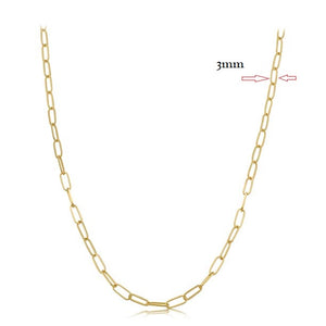 10k Gold 3.0mm Paper Clip Chain