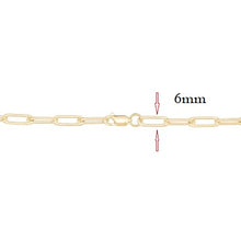 Load image into Gallery viewer, 10K Yellow Gold Solid Paper Clip Bracelet 6.0 mm
