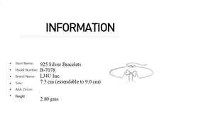 925 Silver HEART Bowtie Bracelet with AAA-Zircon