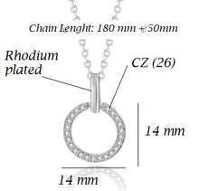 Load image into Gallery viewer, 925 Sterling Silver Circle of Life Necklace Cubic Zirconium
