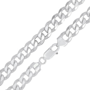 Sterling Silver 10.0 mm Flat Curb Bracelet